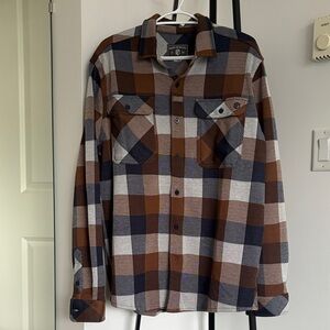 Born Primitive Blue and Brown Plaid Shirt